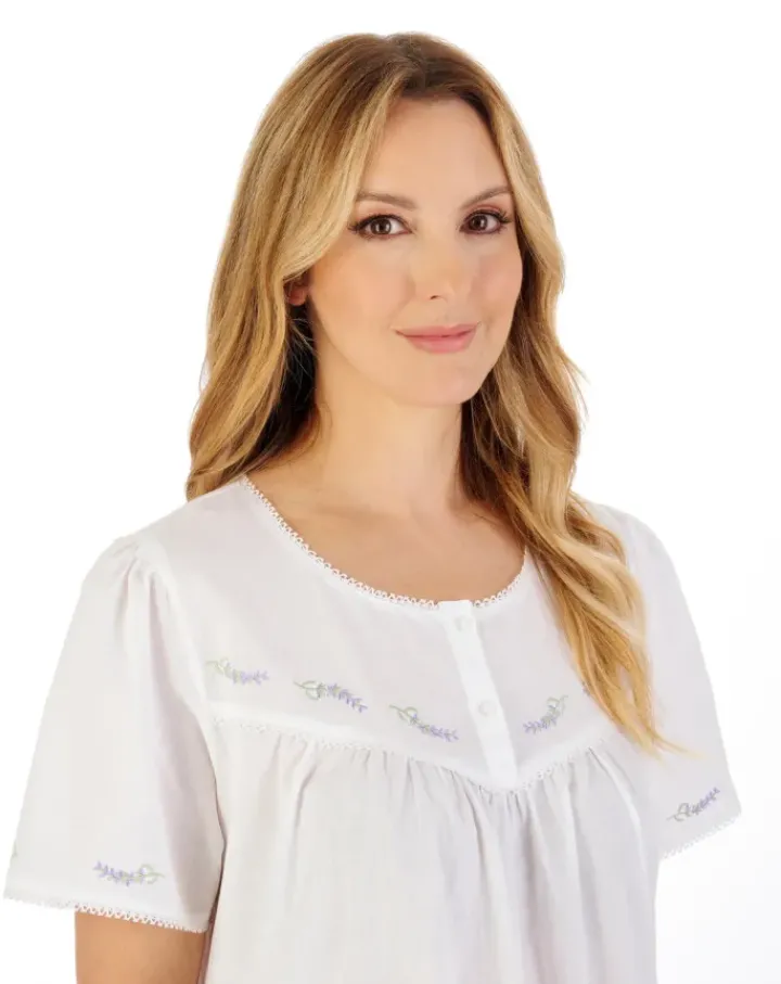 Lavender Embroidered 42" Woven Nightdress ND04253