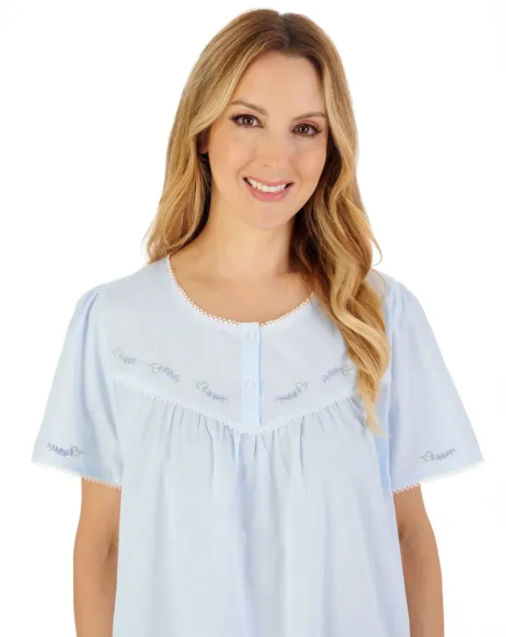 Lavender Embroidered 42" Woven Nightdress ND04253