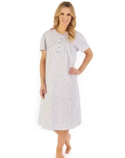 Leaf Print 42" Jersey Nightdress ND06101