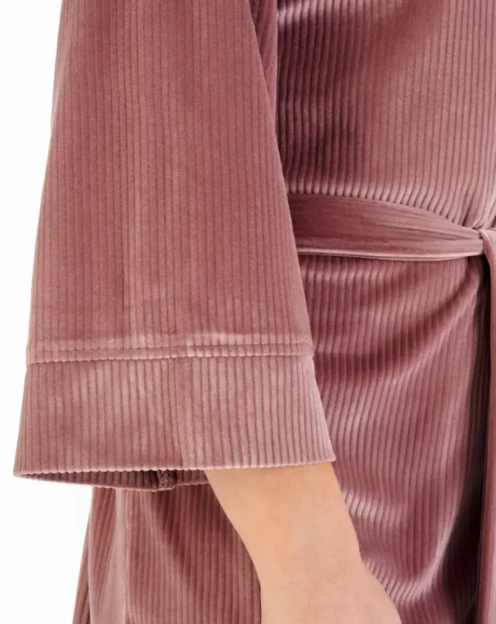 Lounge Velour Stripe 40" Kimono Wrap GL06713