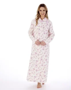 Luxury Brushed Cotton Floral 51" Woven Nightdress ND02212