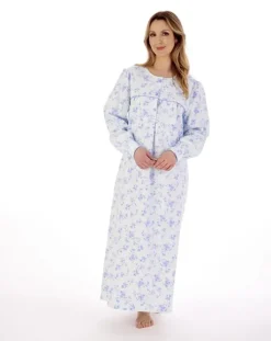 Luxury Brushed Cotton Floral 51" Woven Nightdress ND02214