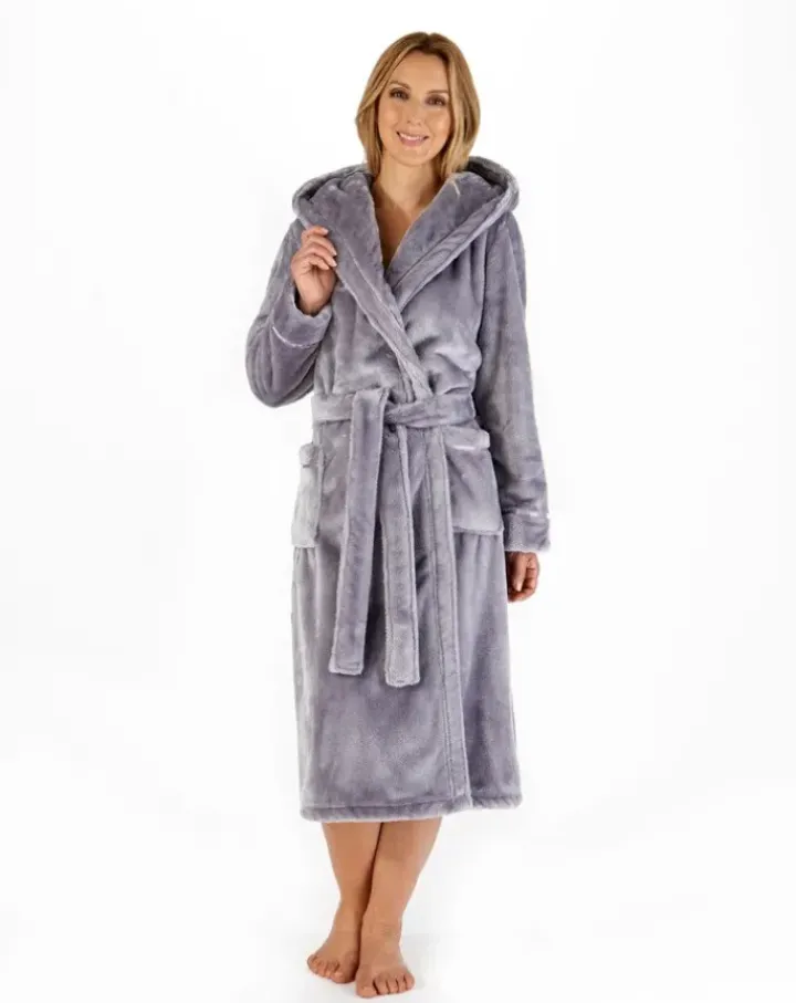 Luxury Flannel Fleece 46" Hooded Wrap HC4341