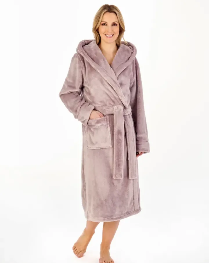 Luxury Flannel Fleece 46" Hooded Wrap HC4341
