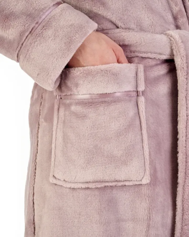 Luxury Flannel Fleece 46" Hooded Wrap HC4341