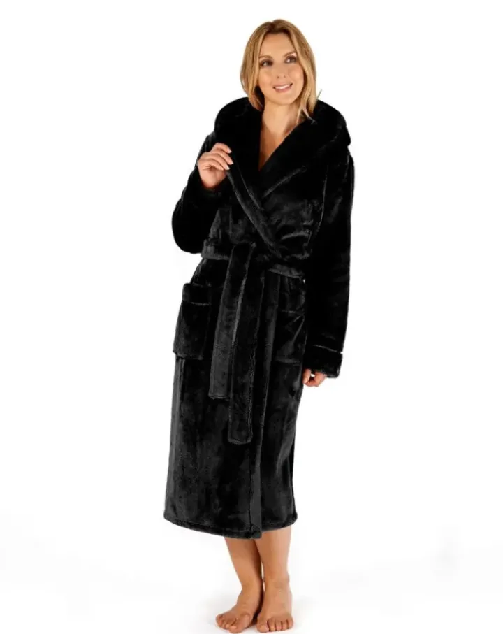Luxury Flannel Fleece 46" Hooded Wrap HC4341