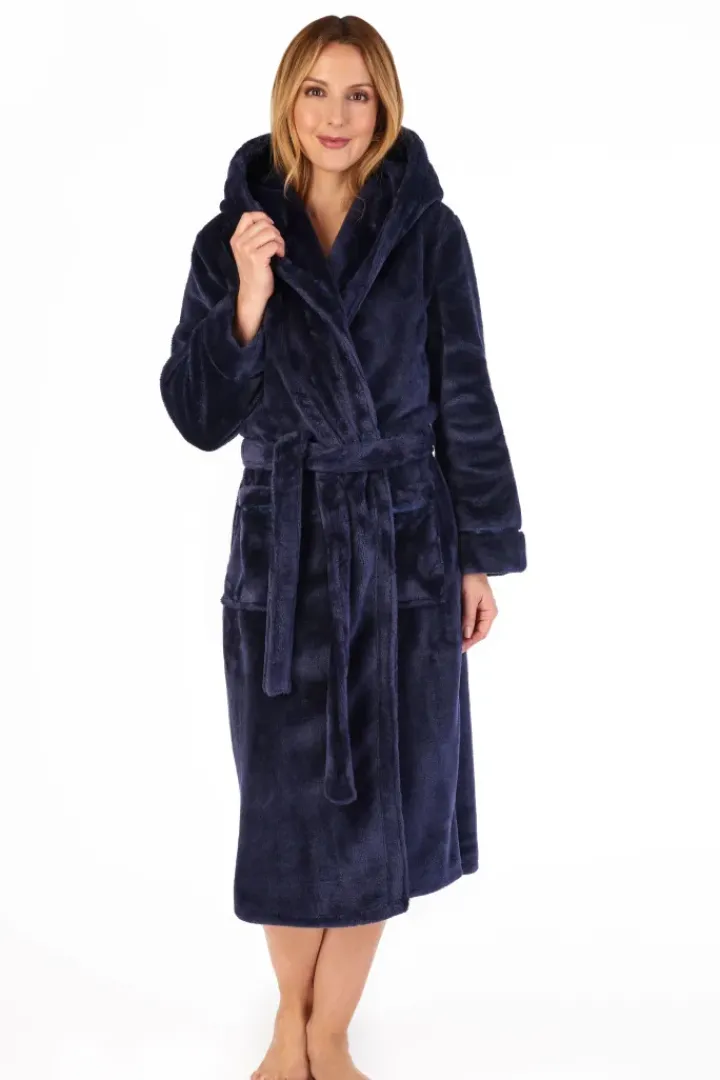Luxury Flannel Fleece 46" Hooded Wrap HC4341