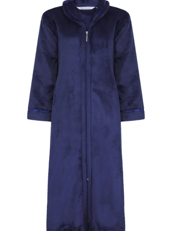Luxury Flannel Fleece 46" Zip Through Housecoat HC2345