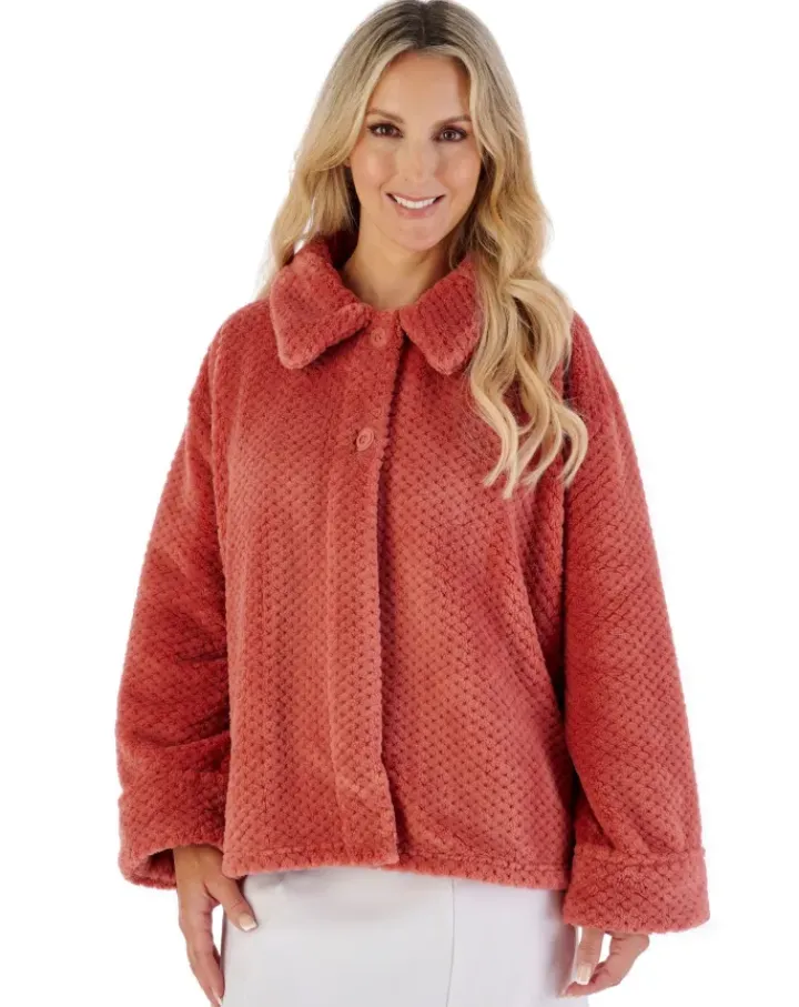 Luxury Waffle Fleece 24" Button Top Bedjacket BJ4325