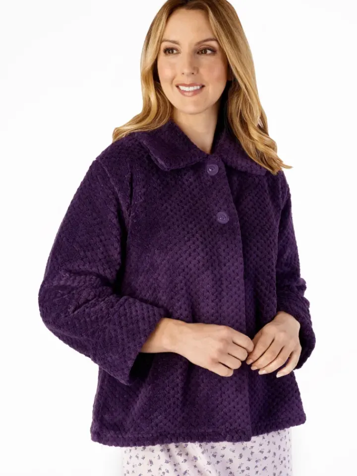 Luxury Waffle Fleece 24" Button Top Bedjacket BJ4325