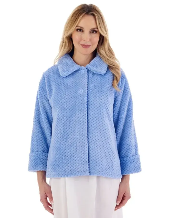 Luxury Waffle Fleece 24" Button Top Bedjacket BJ4325
