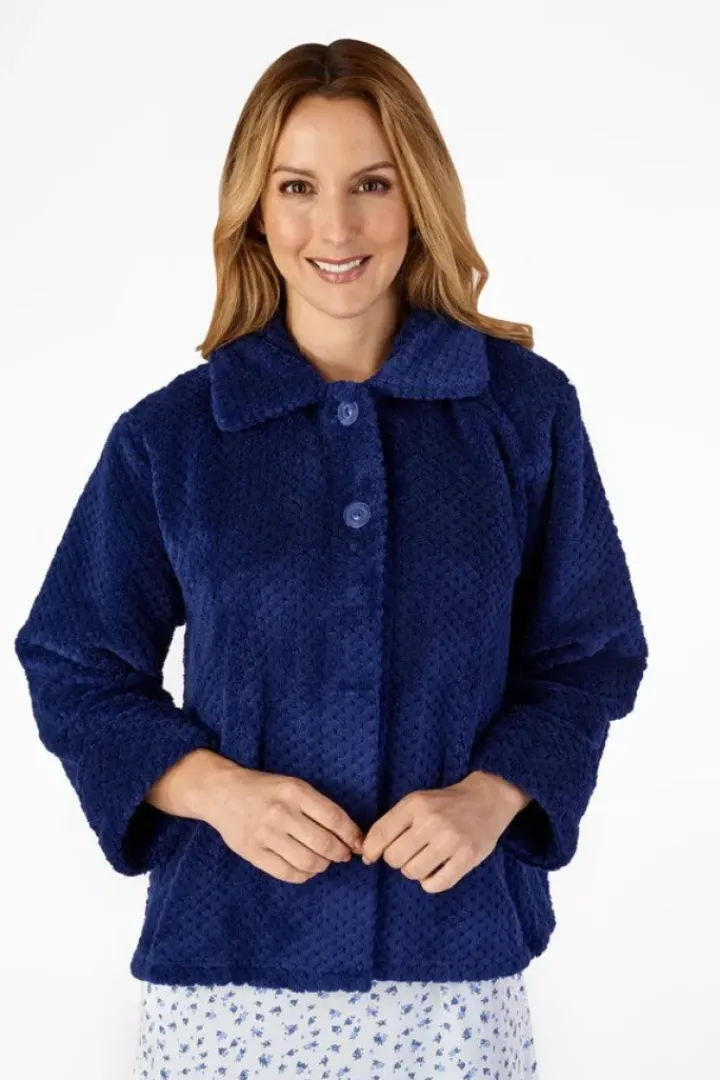 Luxury Waffle Fleece 24" Button Top Bedjacket BJ4325