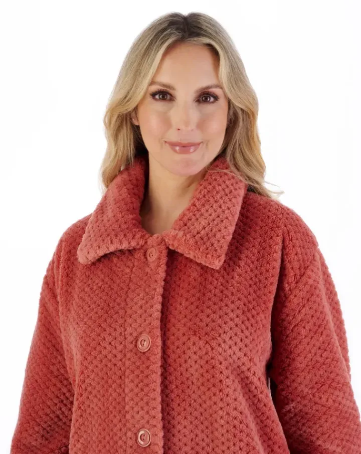 Luxury Waffle Fleece 46" Button Through Housecoat HC4327