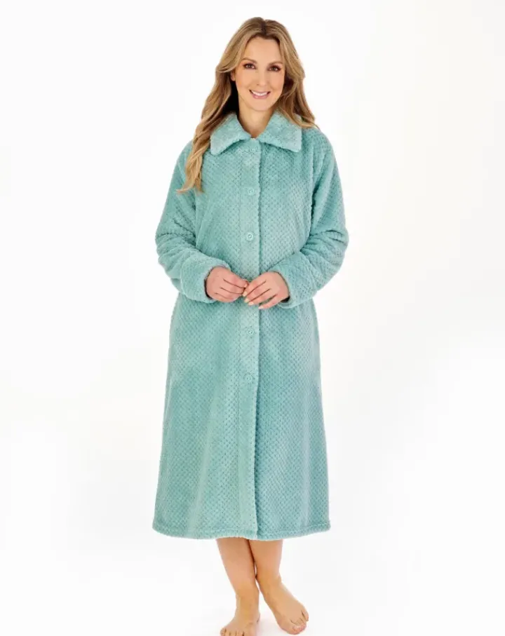 Luxury Waffle Fleece 46" Button Through Housecoat HC4327
