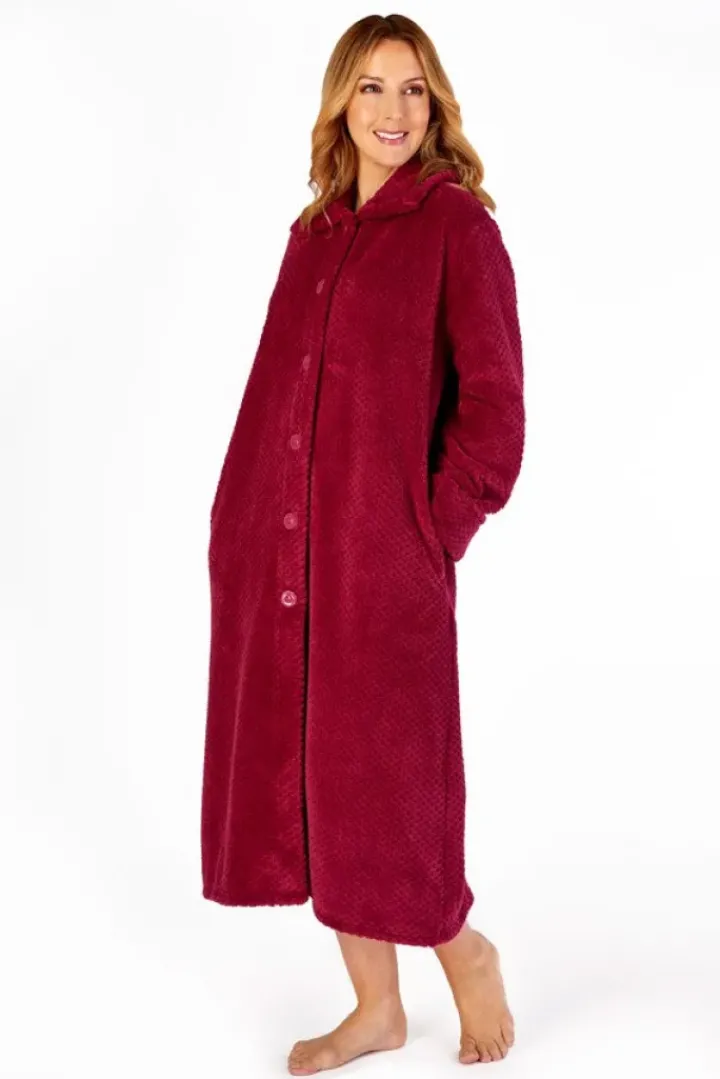 Luxury Waffle Fleece 46" Button Through Housecoat HC4327