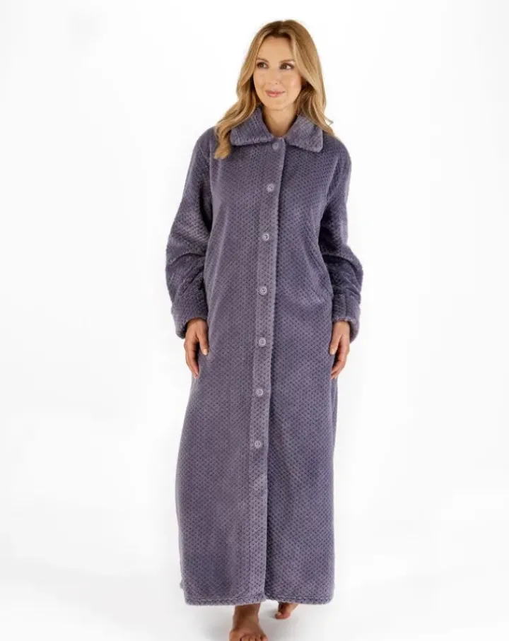 Luxury Waffle Fleece 52" Button Through Housecoat HC4328