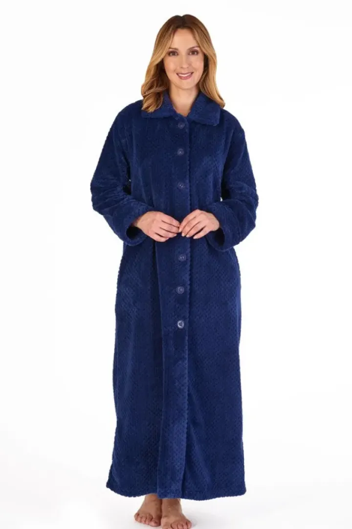 Luxury Waffle Fleece 52" Button Through Housecoat HC4328