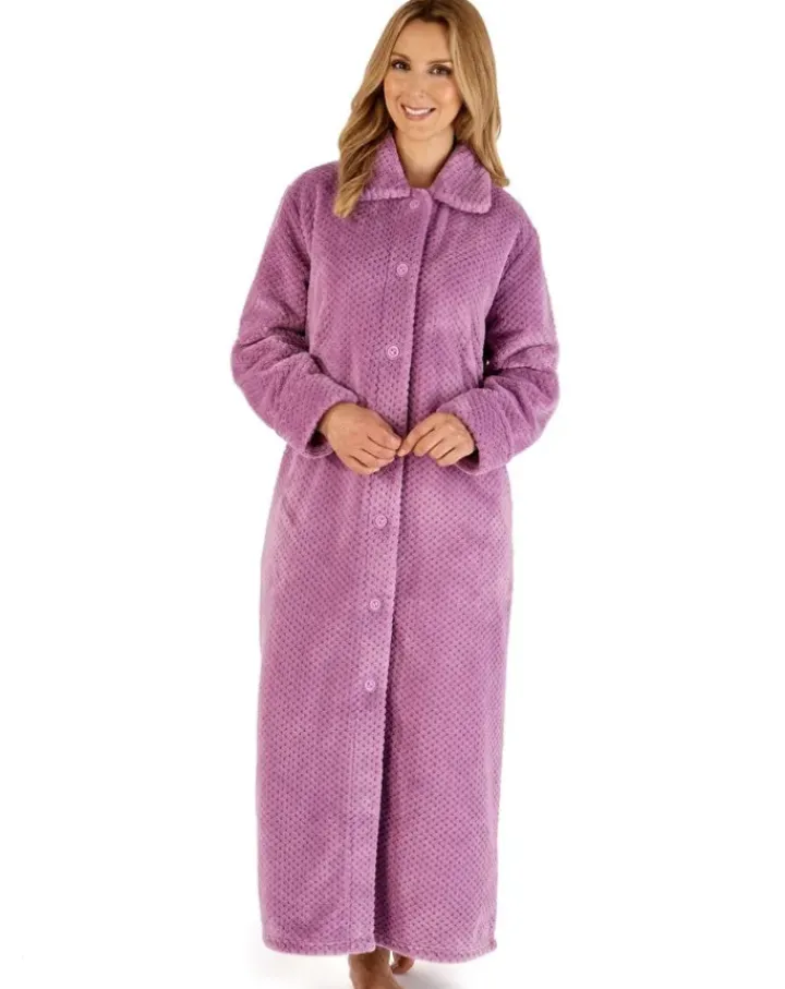 Luxury Waffle Fleece 52" Button Through Housecoat HC4328