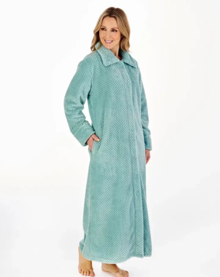 Luxury Waffle Fleece 52" Button Through Housecoat HC4328