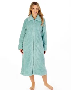 Luxury Waffle Fleece 46" Zip Through Housecoat HC4326