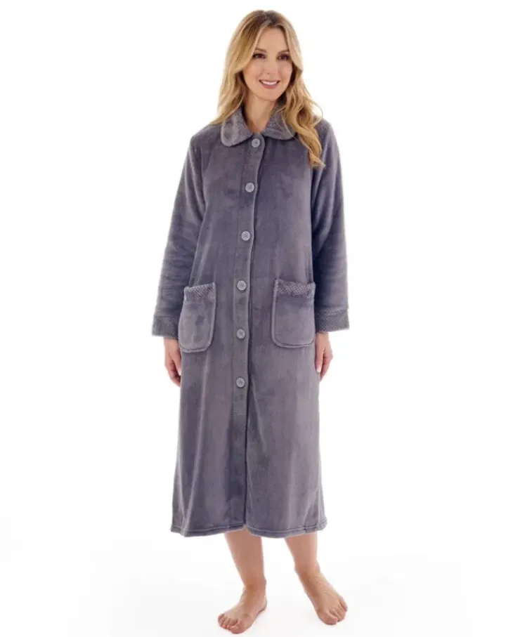 Mini Waffle 46" Button Through Housecoat HC4301