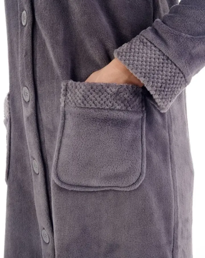 Mini Waffle 46" Button Through Housecoat HC4301