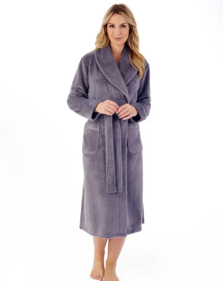 Mini Waffle Solid Coral Fleece 46" Shawl Collar Wrap HC4302