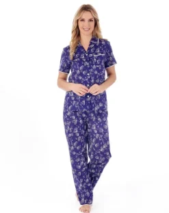 Modern Floral Woven Cotton Pyjama Set PJ01213