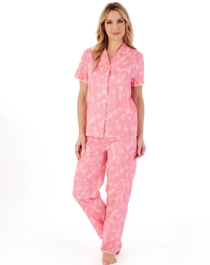 Modern Floral Woven Cotton Pyjama Set PJ01213