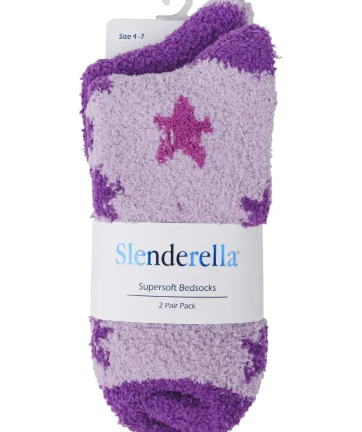 Multi Star & Solid Colour Bedsock (2 Pair Pack) BS173