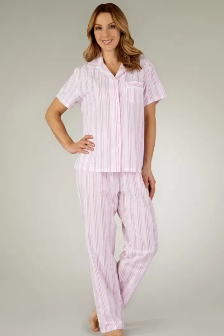 Pastel Stripe Seersucker Tailored Pyjama PJ3223