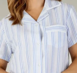 Pastel Stripe Seersucker Tailored Pyjama PJ3223