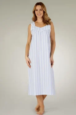 Pastel Stripe Seersucker 46" Woven Nightdress ND3222