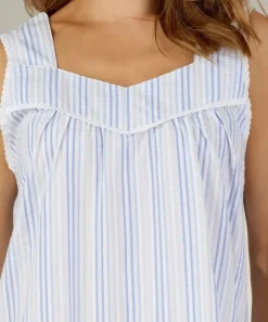 Pastel Stripe Seersucker 46" Woven Nightdress ND3222