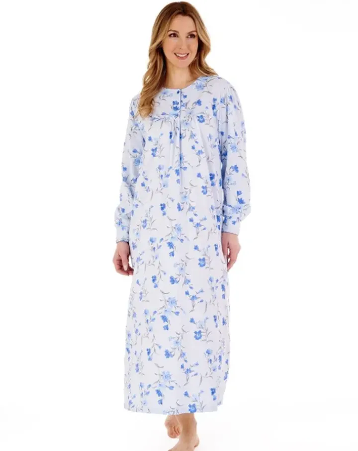 Picot Trim Floral 50" Jersey Nightdress ND88109