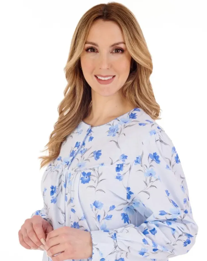 Picot Trim Floral 50" Jersey Nightdress ND88109
