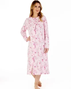 Picot Trim Floral 46" Jersey Nightdress ND88108