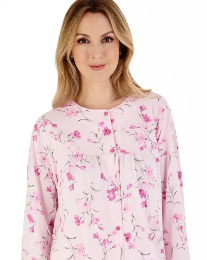 Picot Trim Floral 46" Jersey Nightdress ND88108