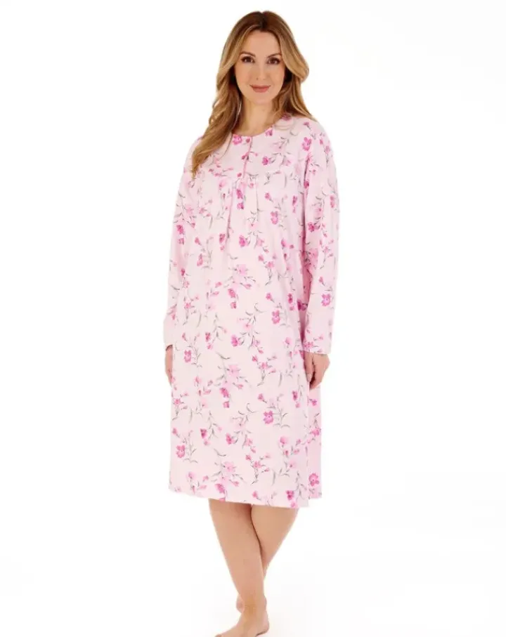 Picot Trim Floral 42" Jersey Nightdress ND88107