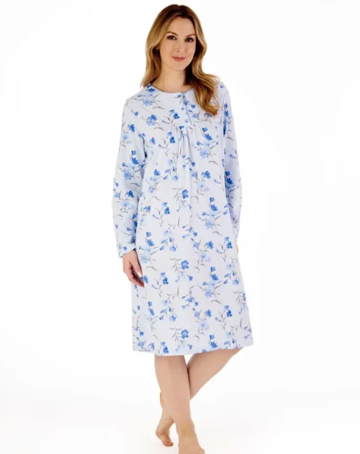 Picot Trim Floral 42" Jersey Nightdress ND88107