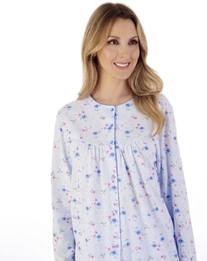 Picot Trim Jersey Button Through Pyjama Set PJ02110