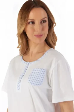 Pinstripe Seersucker Cropped Pyjama PJ55223