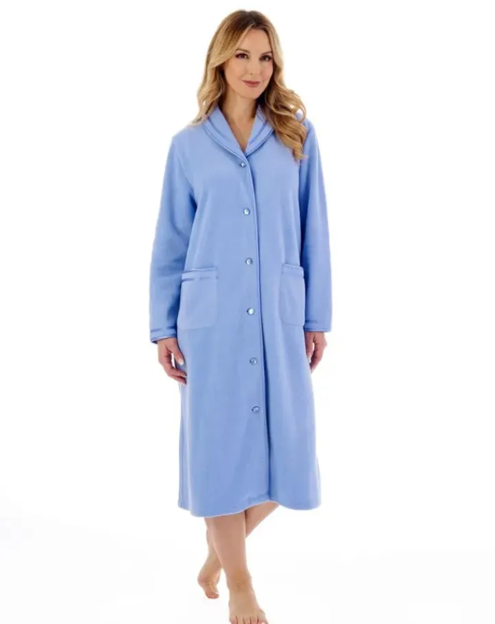 Polar Fleece 45" Button Trough Housecoat HC6321