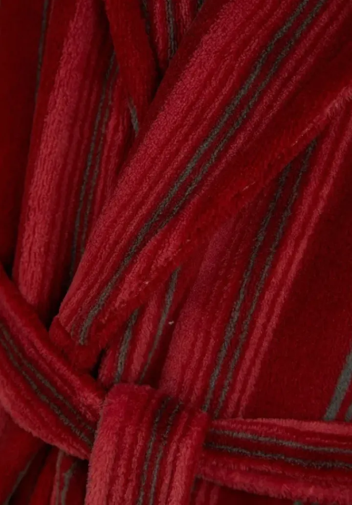 Printed Stripe 49" Coral Fleece Robe WR88861