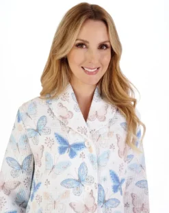 Printed Waffle 46" Button Through Housecoat HC05315