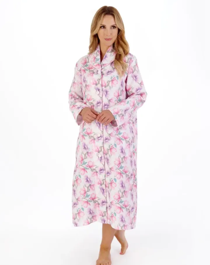 Printed Waffle 46" Button Through Housecoat HC05315