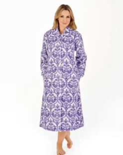 Printed Waffle 46" Button Through Housecoat HC04331