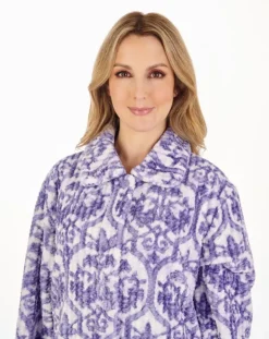 Printed Waffle 46" Button Through Housecoat HC04331