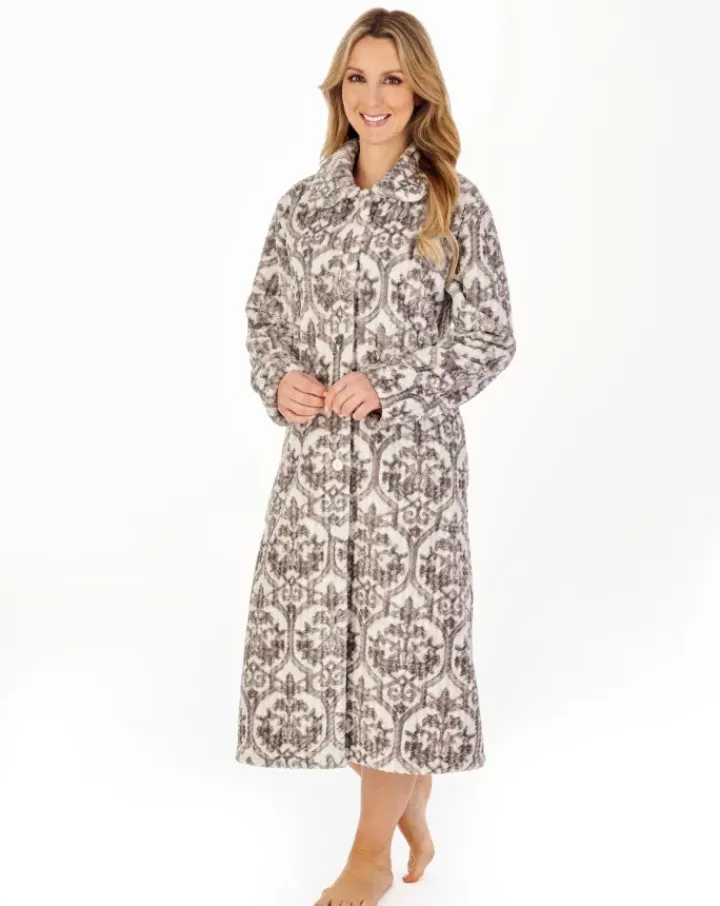 Printed Waffle 46" Button Through Housecoat HC04331