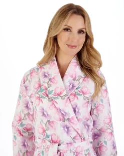 Printed Waffle 46" Shawl Collar Wrap HC05316